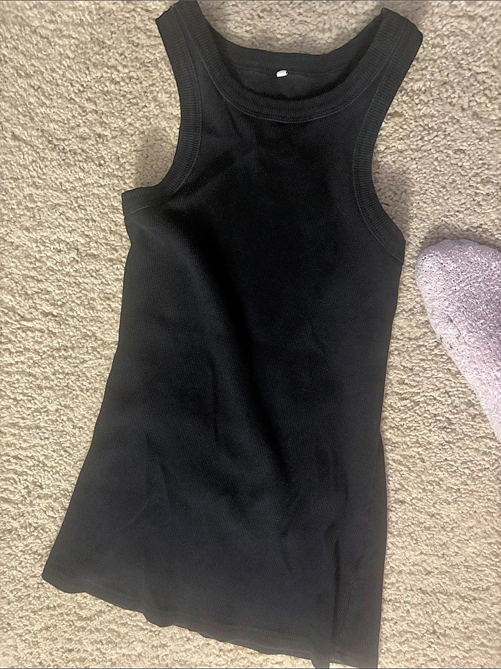Artless Haze Top Black Ribbed Tank Top